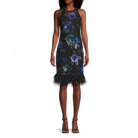 Ungaro Embellished Feather Cocktail Dress size S - Picture 1 of 16